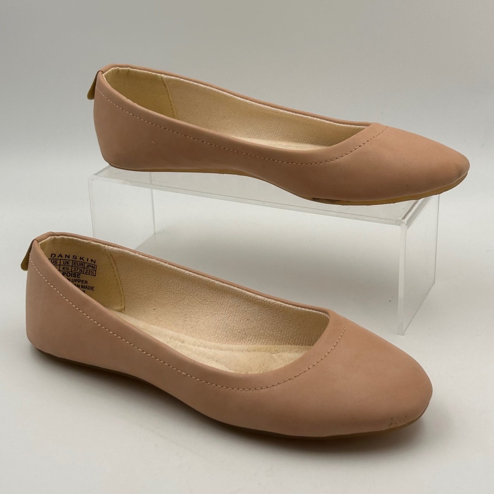 Danskin Poise Ballet Flats Women 6.5 Blush Pink Vegan Leather Balletcore Classic